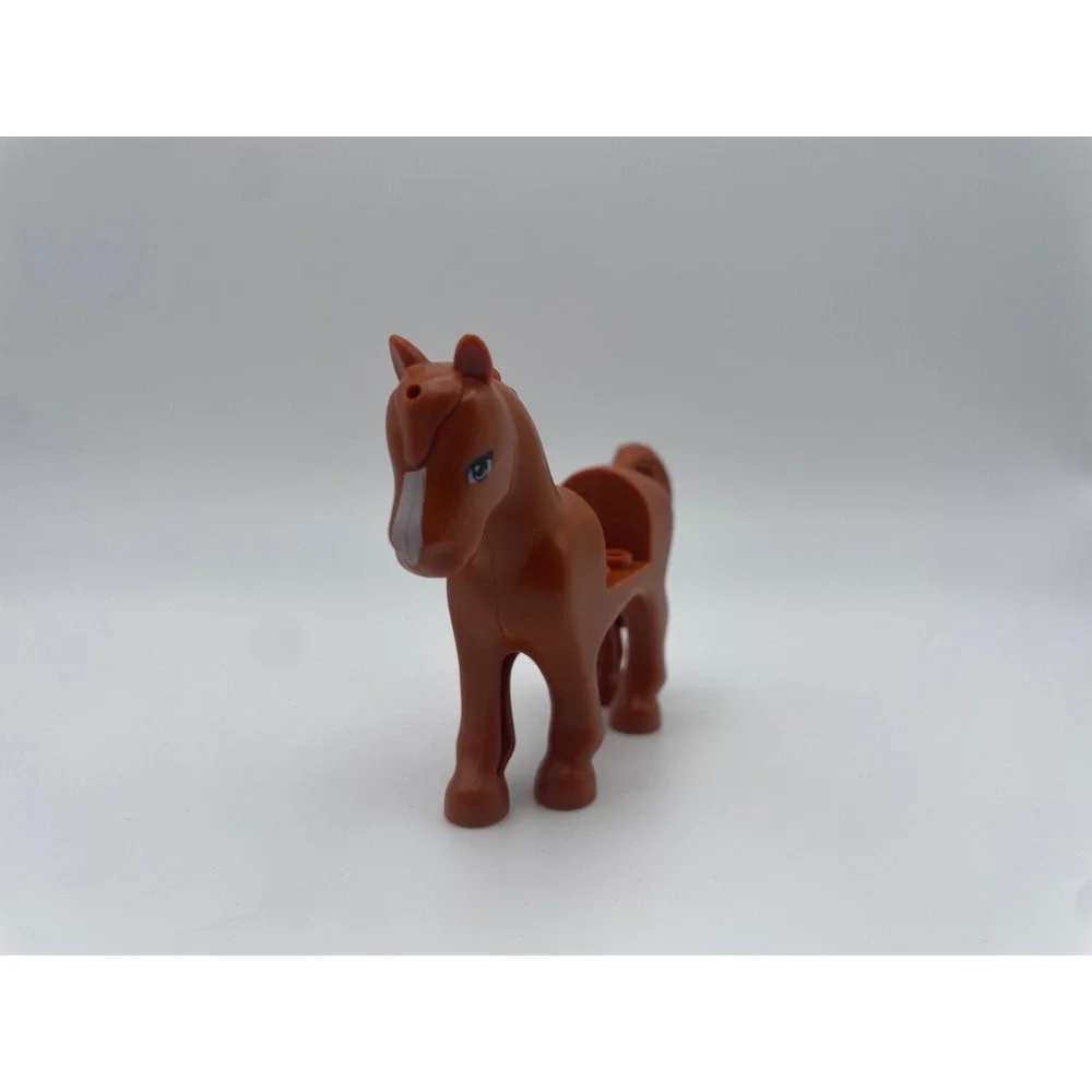 Lego Friends Horse Figure Reddish Brown with White Blaze and Blue Eyes 10566